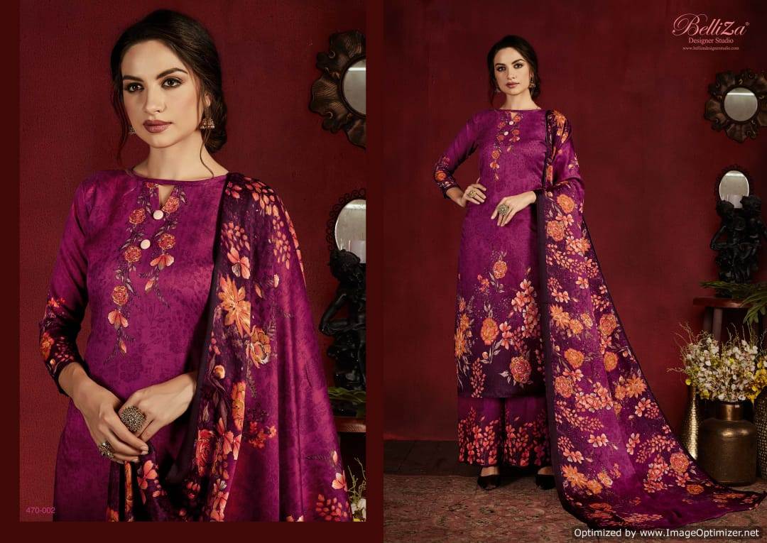 Belliza Presents Nazakat Pure Pashmina Designer Dress Material