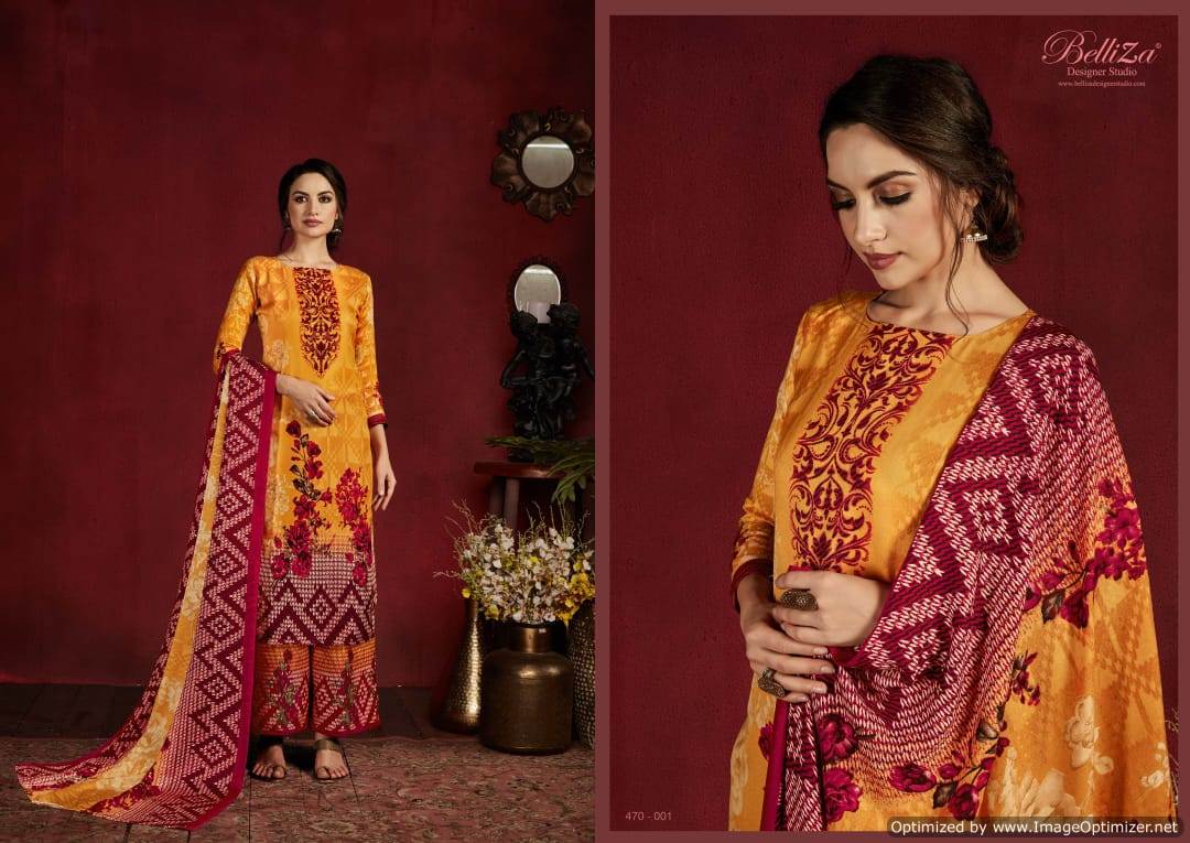 Belliza Presents Nazakat Pure Pashmina Designer Dress Material
