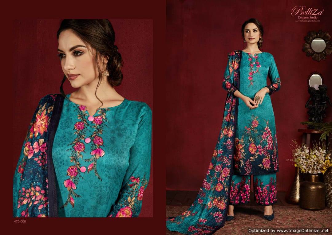 Belliza Presents Nazakat Pure Pashmina Designer Dress Material