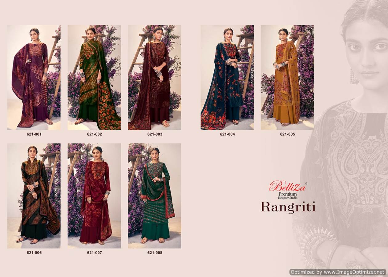 Belliza Presents  Rangriti  Designer Dress Material
