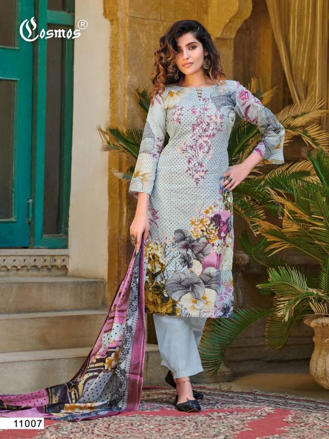 Cosmos Presents  Noor Printed Lawn Vol  2 Karachi Dress Material