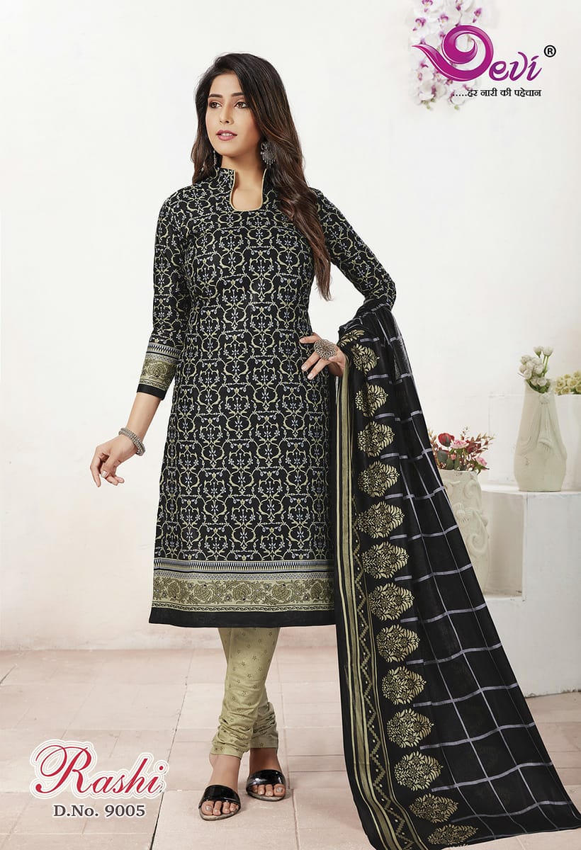 Devi  Presents Rashi Vol 9  Printed Dress Material