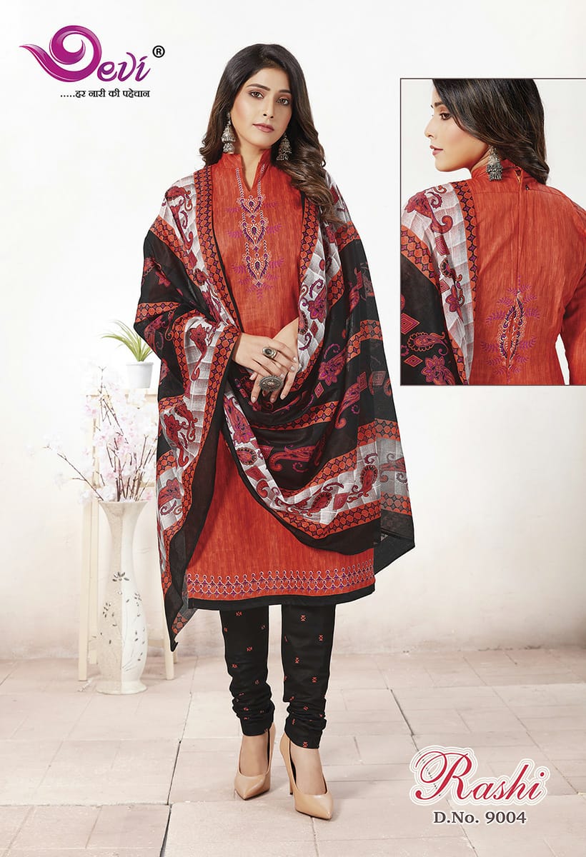 Devi  Presents Rashi Vol 9  Printed Dress Material