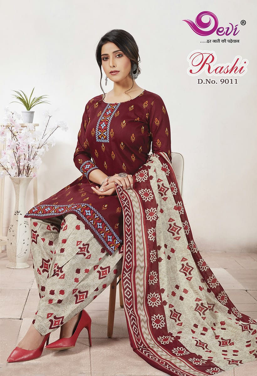 Devi  Presents Rashi Vol 9  Printed Dress Material