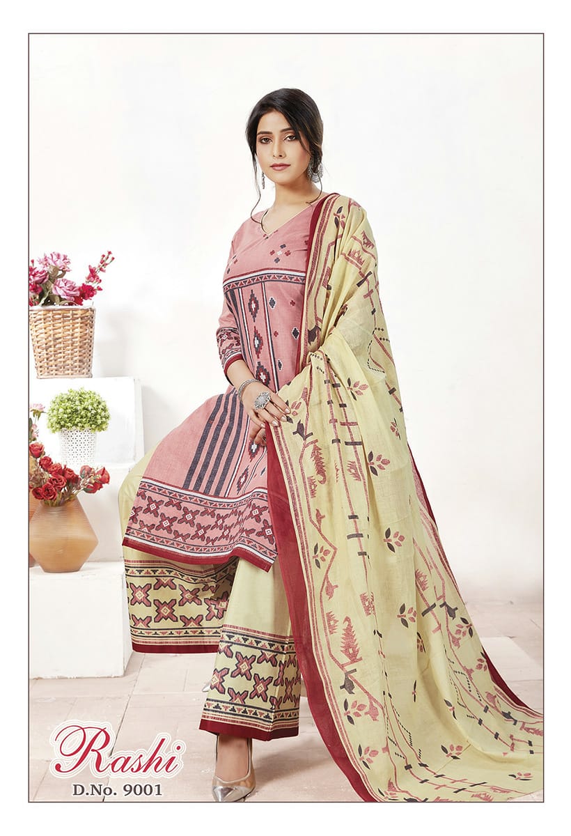 Devi  Presents Rashi Vol 9  Printed Dress Material
