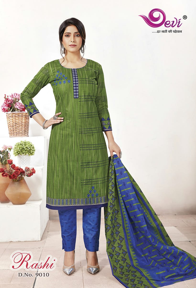 Devi  Presents Rashi Vol 9  Printed Dress Material