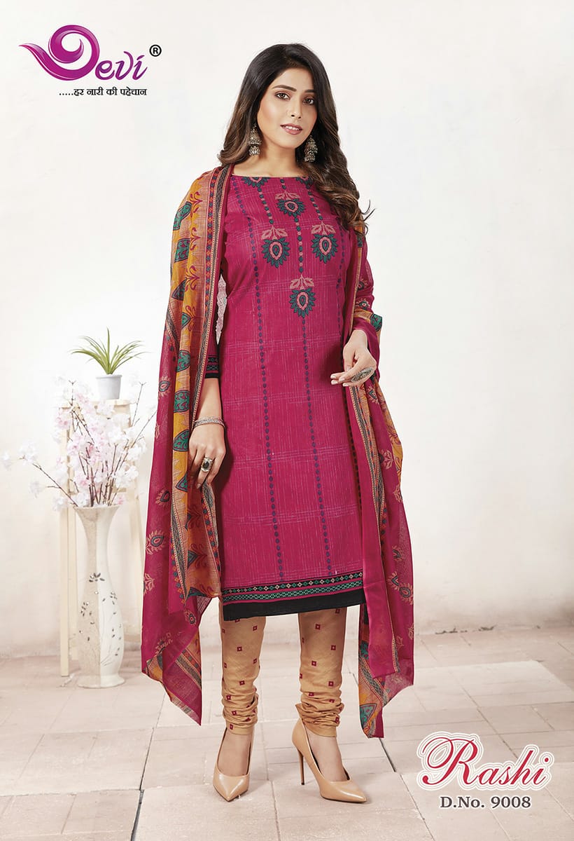 Devi  Presents Rashi Vol 9  Printed Dress Material