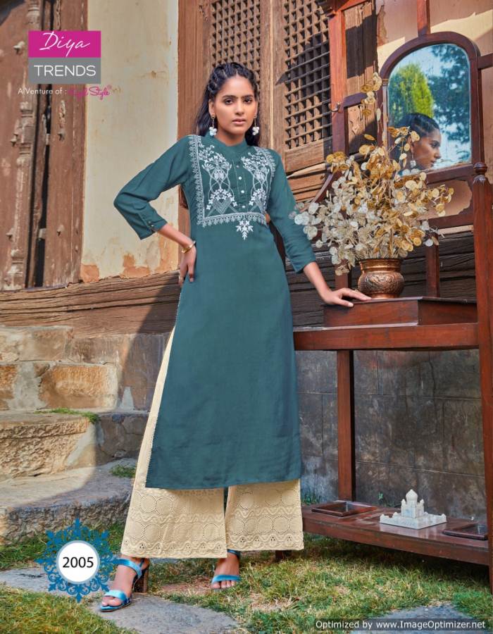 Diya Trends Presents Florence Vol 2 Festive Wear Designer Kurti With Bottom