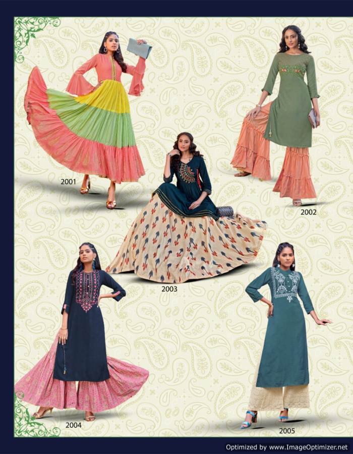 Diya Trends Presents Florence Vol 2 Festive Wear Designer Kurti With Bottom