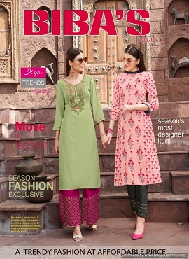 Diya Trends Presents  Bibas  Vol 6 Casual Wear Kurti With Bottom