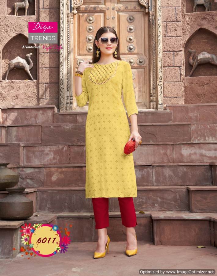Diya Trends Presents  Bibas  Vol 6 Casual Wear Kurti With Bottom
