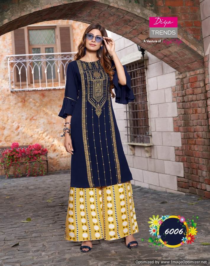 Diya Trends Presents  Bibas  Vol 6 Casual Wear Kurti With Bottom