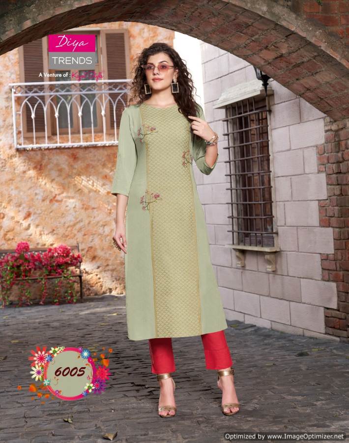 Diya Trends Presents  Bibas  Vol 6 Casual Wear Kurti With Bottom
