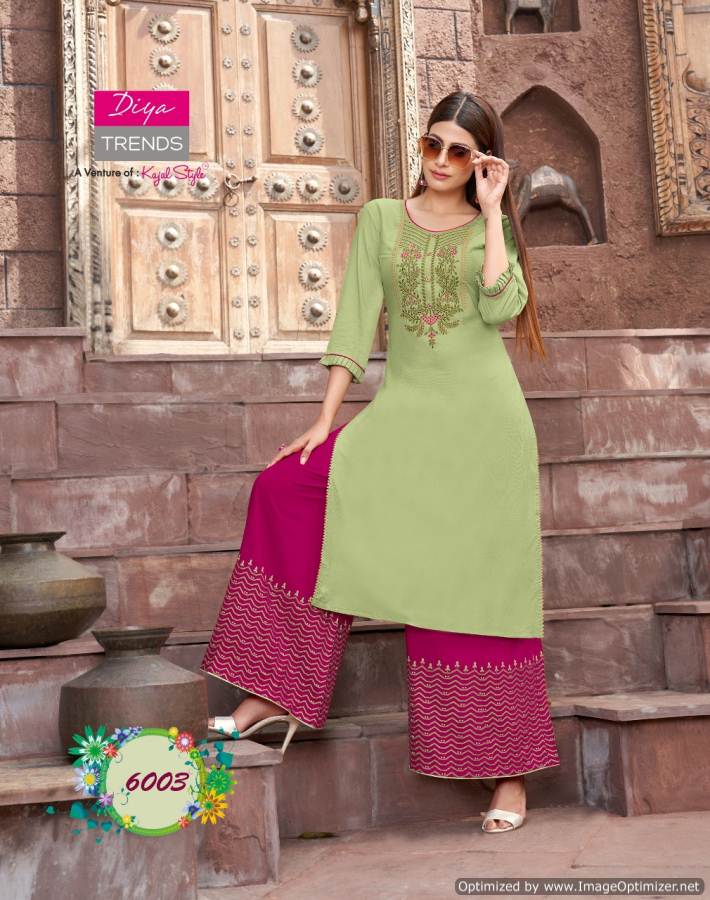 Diya Trends Presents  Bibas  Vol 6 Casual Wear Kurti With Bottom