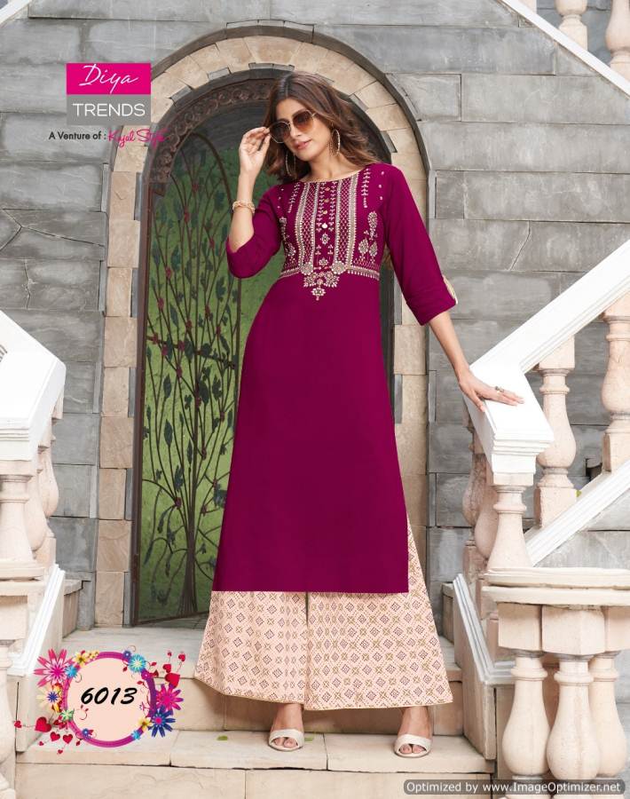 Diya Trends Presents  Bibas  Vol 6 Casual Wear Kurti With Bottom