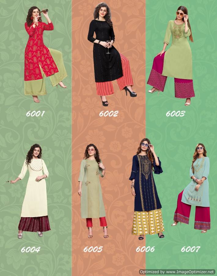 Diya Trends Presents  Bibas  Vol 6 Casual Wear Kurti With Bottom