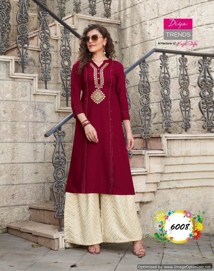 Diya Trends Presents  Bibas  Vol 6 Casual Wear Kurti With Bottom