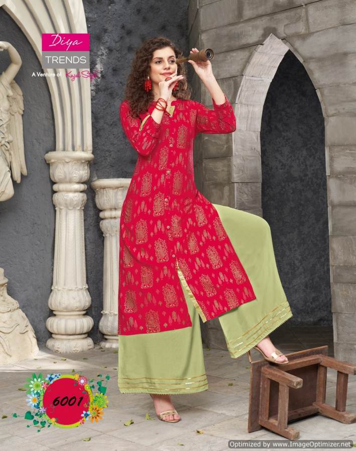 Diya Trends Presents  Bibas  Vol 6 Casual Wear Kurti With Bottom