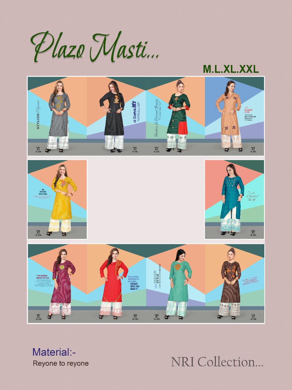 Ft  Presents Plazo Masti  Printed Kurti With Bottom