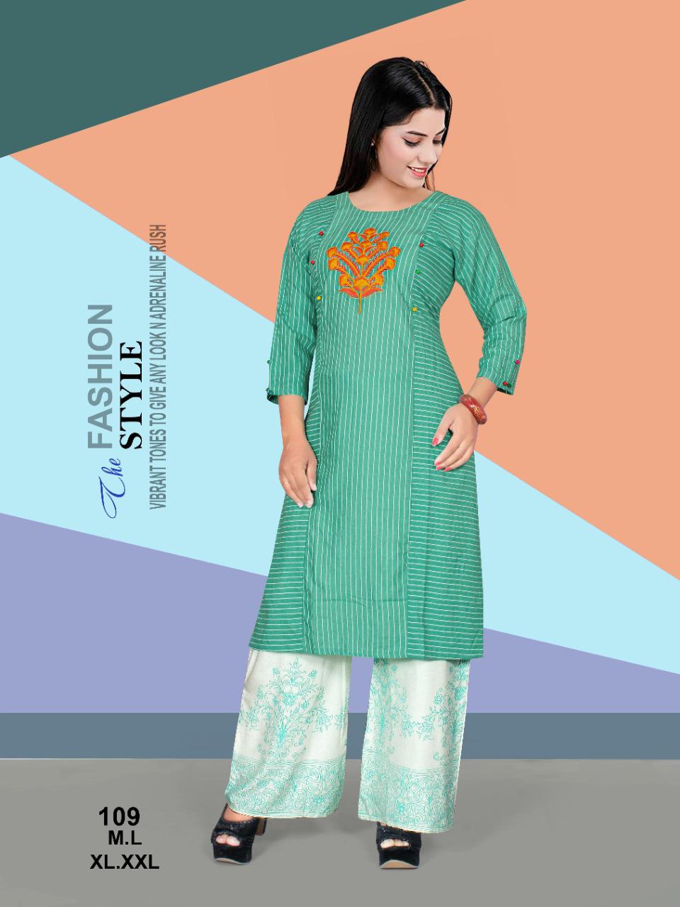 Ft  Presents Plazo Masti  Printed Kurti With Bottom