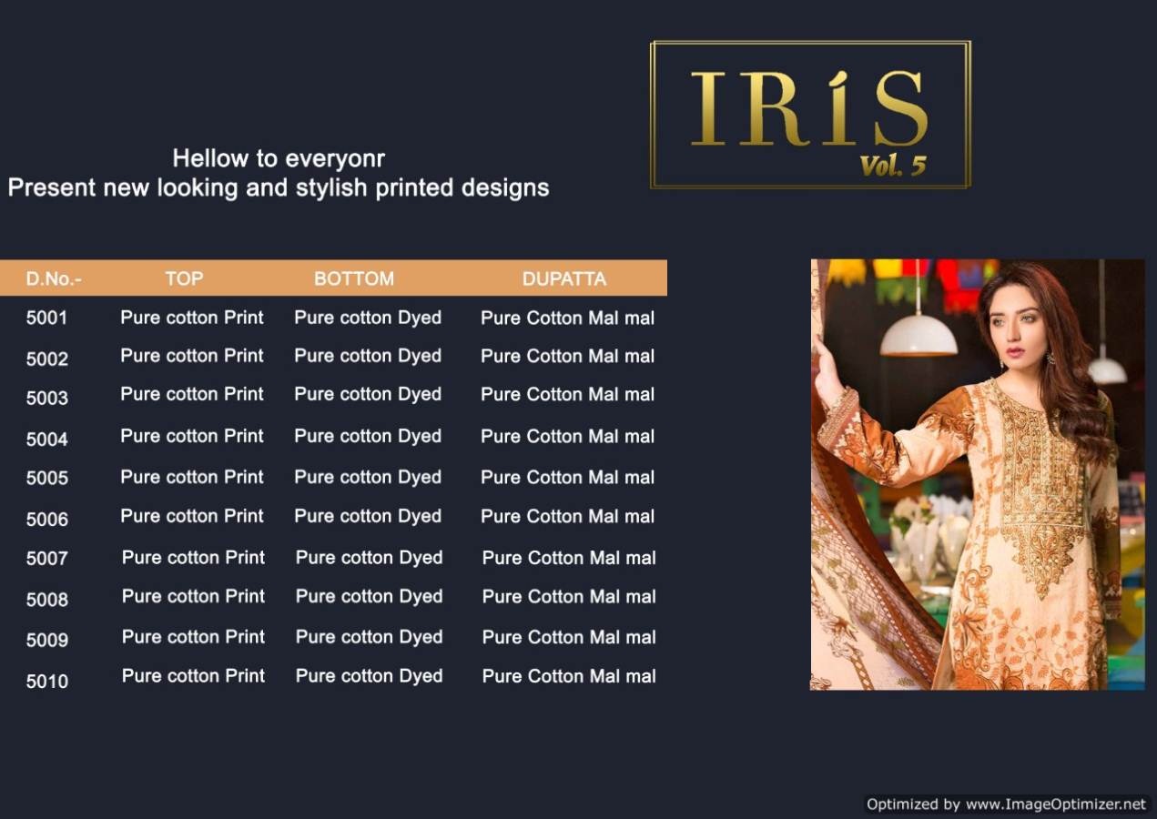 Iris Vol  5 Karachi Dress Material