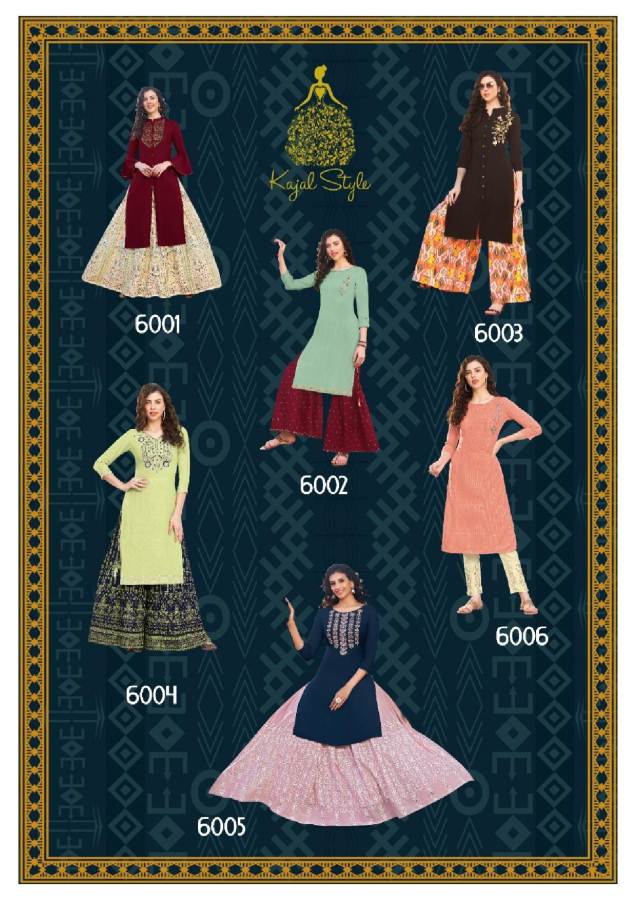 Kajal Style  Presents Fashion Label Vol 6 Kurti With Bottom