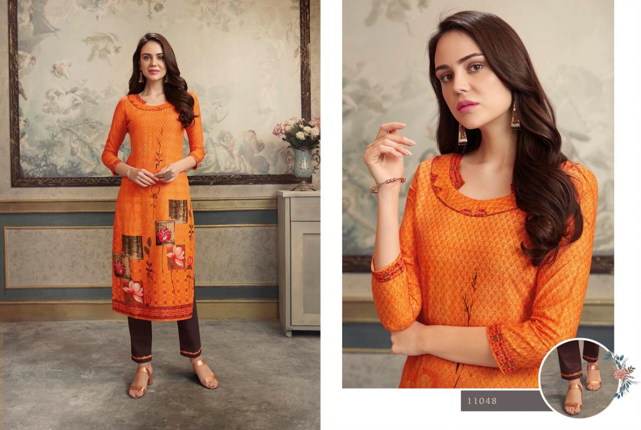 Kalaroop  Presents  Lotus Casual Wear Kurti With Pant Collection