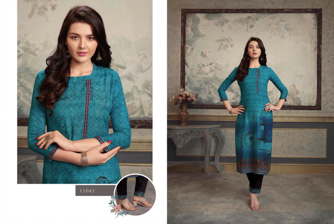 Kalaroop  Presents  Lotus Casual Wear Kurti With Pant Collection