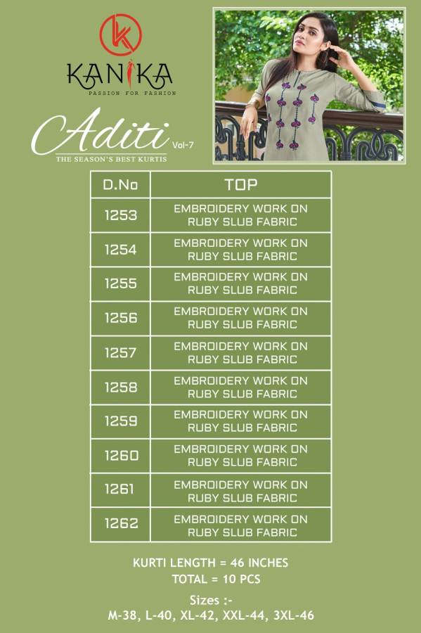 Kanika Presents  Aditi Vol 7  Daily Wear Kurti Collection