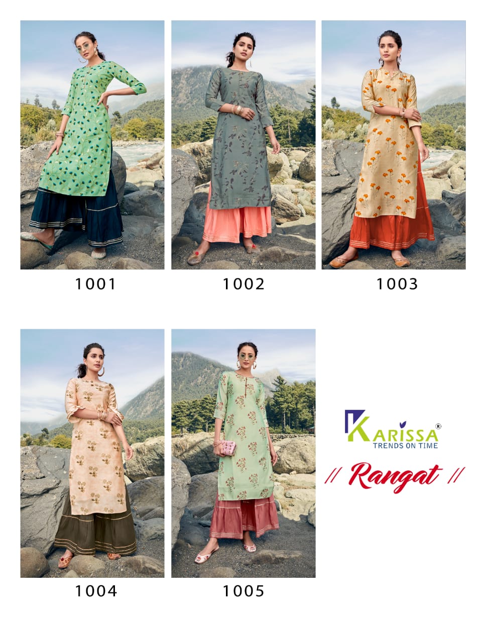 Karissa  Presents  Rangat Stylish Kurti With Bottom Collection