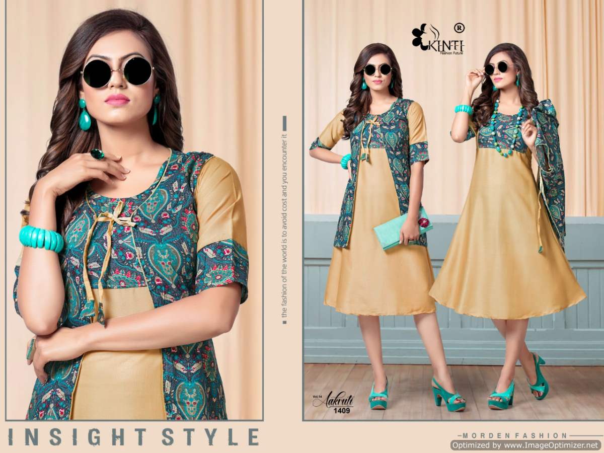 Kinti  Presents Aakruti Vol 14 Flair Kurti With Separate Jacket