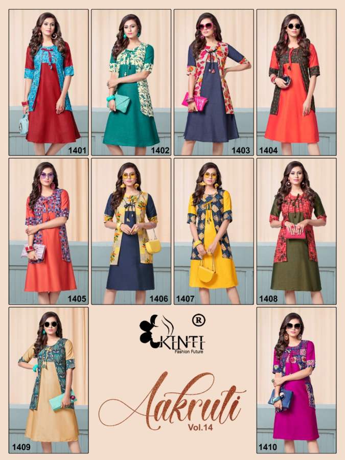 Kinti  Presents Aakruti Vol 14 Flair Kurti With Separate Jacket