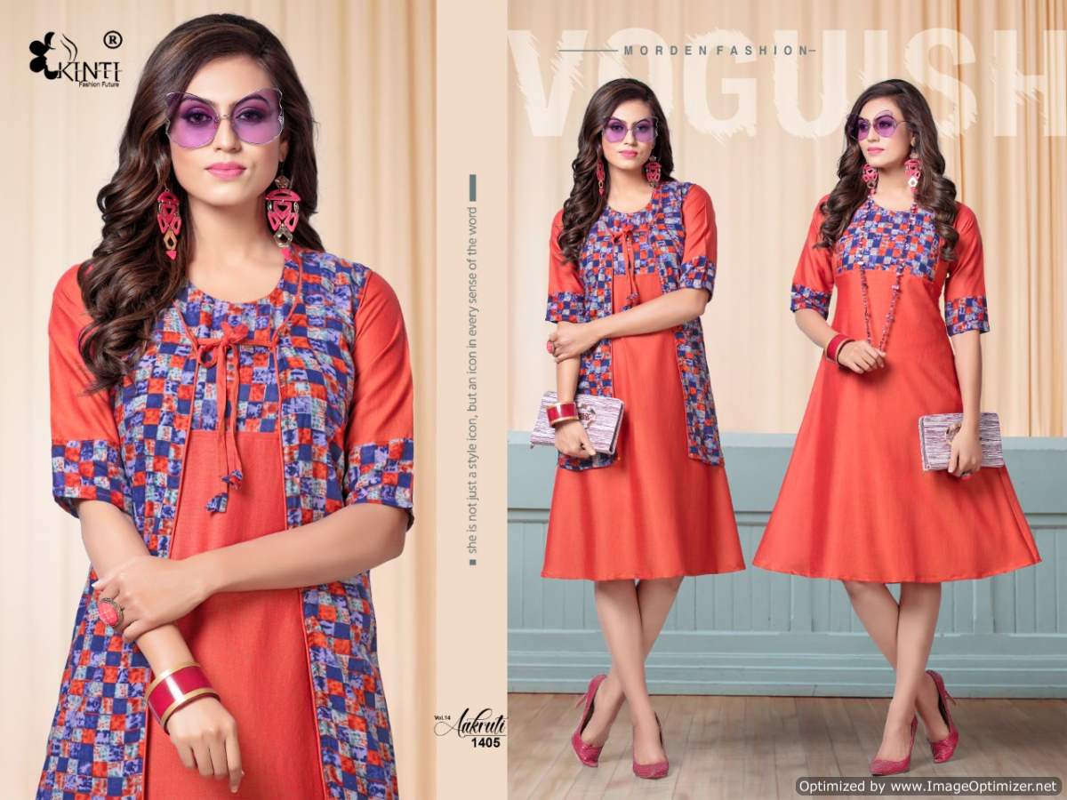 Kinti  Presents Aakruti Vol 14 Flair Kurti With Separate Jacket