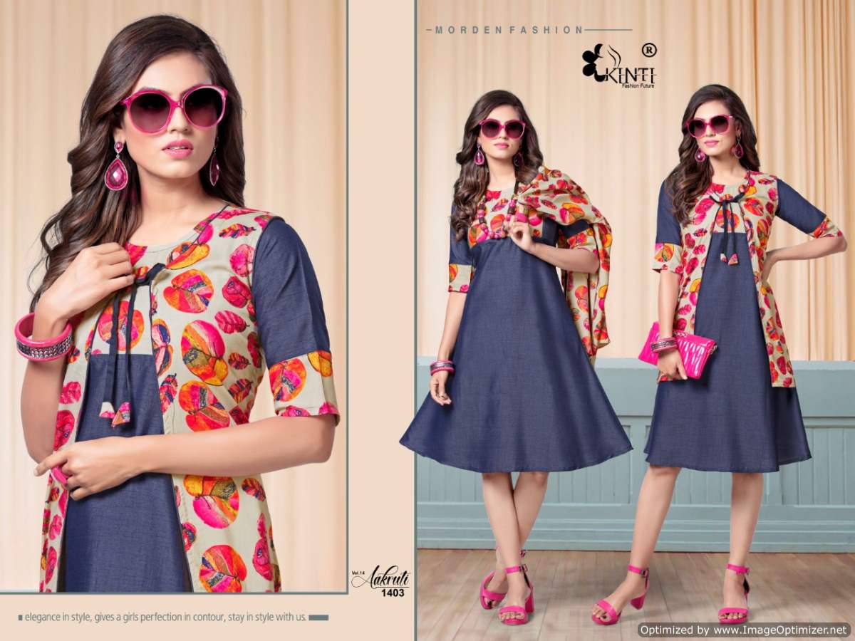 Kinti  Presents Aakruti Vol 14 Flair Kurti With Separate Jacket