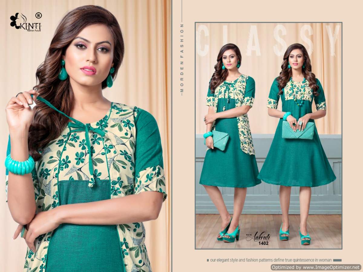 Kinti  Presents Aakruti Vol 14 Flair Kurti With Separate Jacket