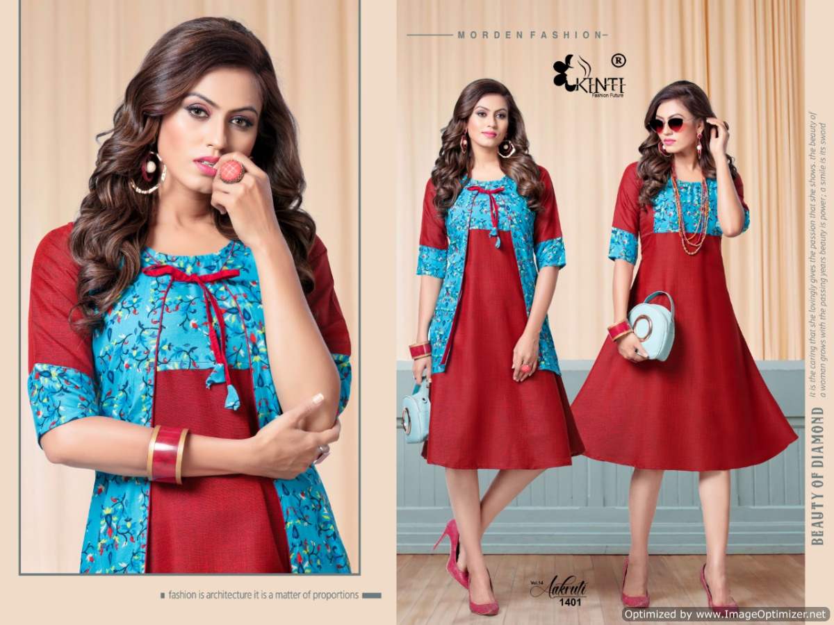 Kinti  Presents Aakruti Vol 14 Flair Kurti With Separate Jacket