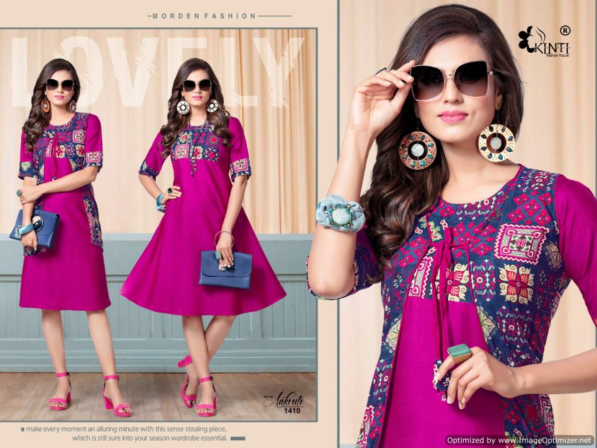 Kinti  Presents Aakruti Vol 14 Flair Kurti With Separate Jacket