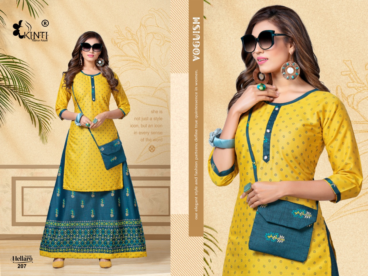Kinti Presnts Hellaro Vol 2 Designer Kurti With Skirt