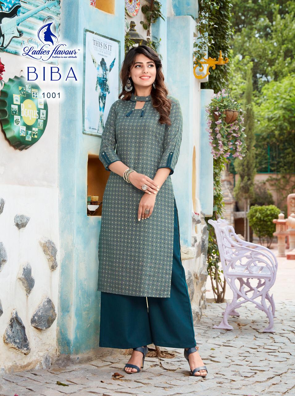 Ladies Flavour Biba Casual Wear Stylish Kurti With Fancy Bottom Wholesale