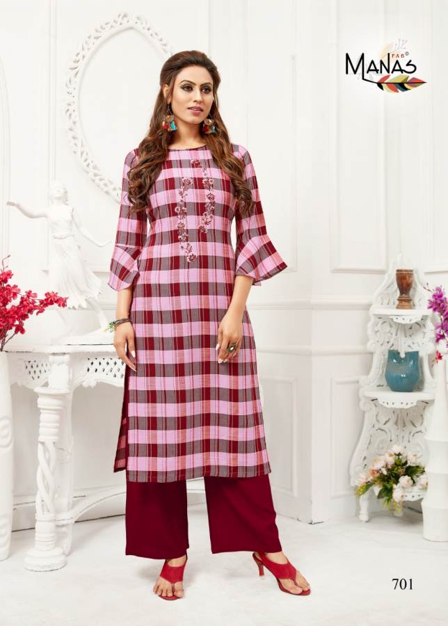 Ladies Printed A-Line Collar Neck Check Print Cotton Kurti at Rs 395/piece  in Jaipur
