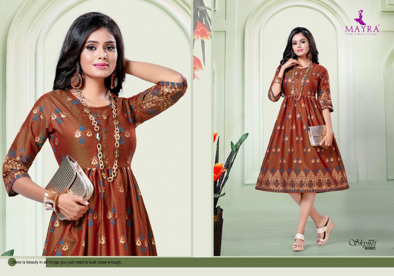 Mayra  Presents Skynet Vol 2 Printed Kurti Collection