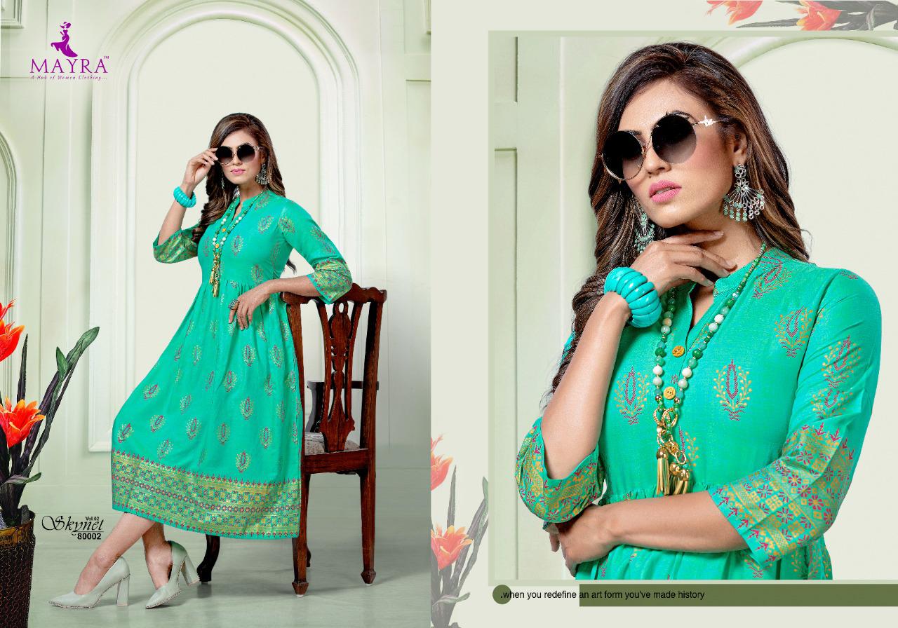 Mayra  Presents Skynet Vol 2 Printed Kurti Collection