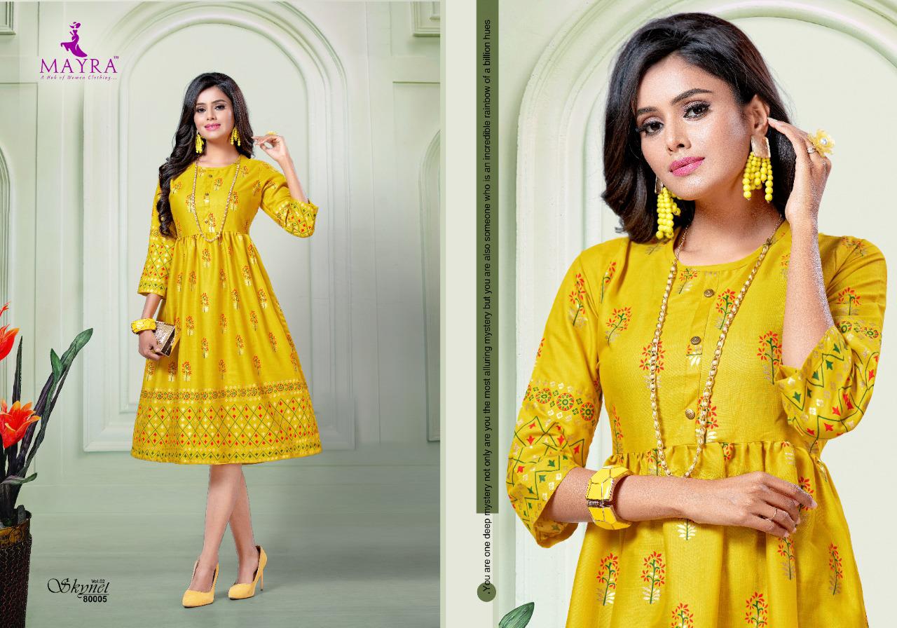 Mayra  Presents Skynet Vol 2 Printed Kurti Collection