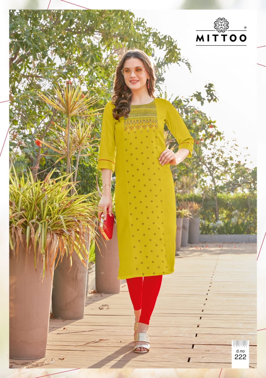 Mittoo payal vol 13 Casual Wear Kurti Collectionthis catalog fabric is  rayon