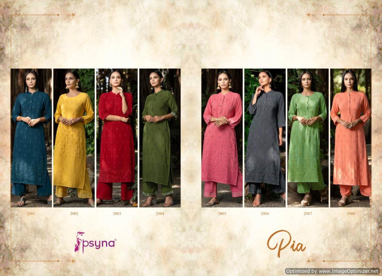Psyna  Presents Pia Vol 2  Stylish Kurti With Bottom
