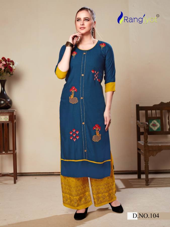 Rangjyot Presents  Morie Vol 1  Stylish Kurti With Bottom