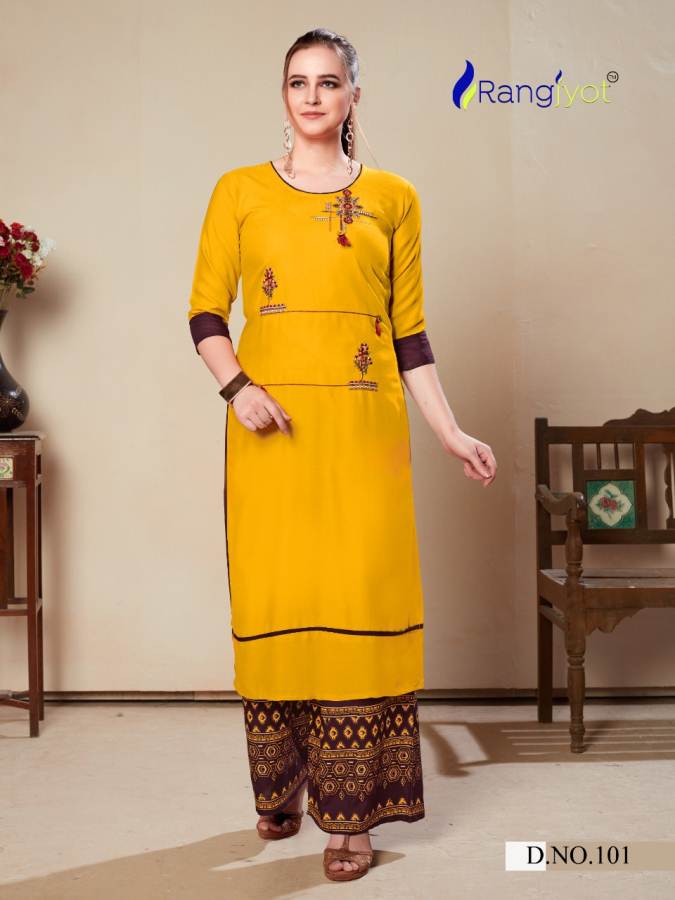 Rangjyot Presents  Morie Vol 1  Stylish Kurti With Bottom