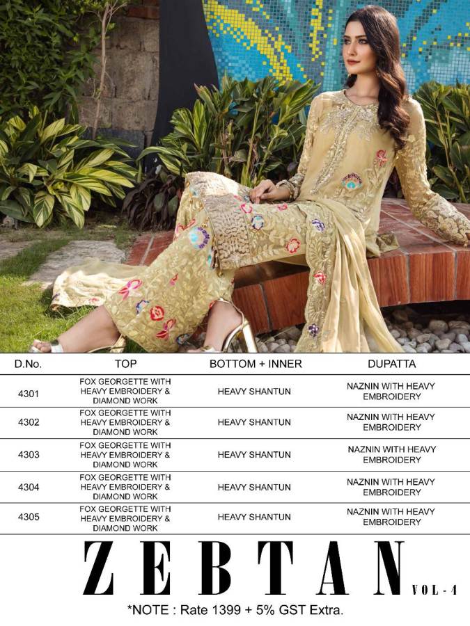 Rinaz  Presents Zebtan Vol 4  Pakistani Suits