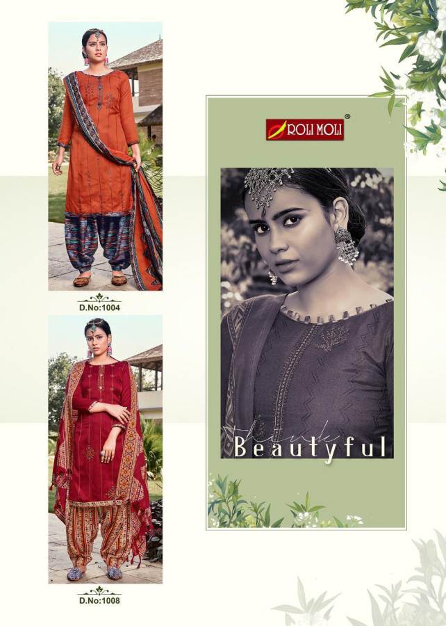 Roli Moli Presents Pakija Pure Pashmina Jacquard Dress Material