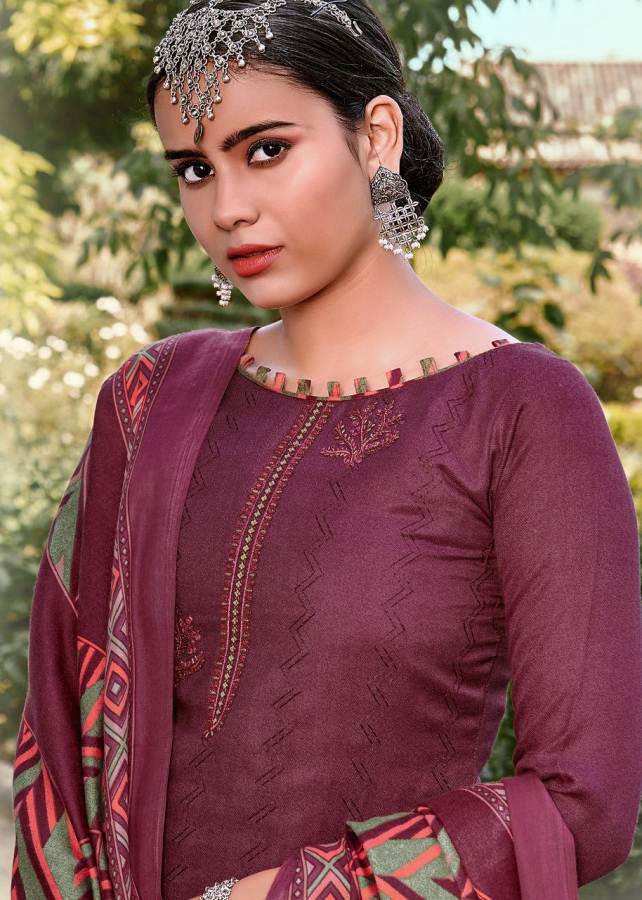 Roli Moli Presents Pakija Pure Pashmina Jacquard Dress Material